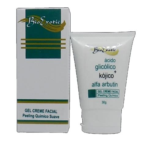 Gel Creme Facial Ácido Kójico Alfa Arbutin Ácido Glicólico Bio