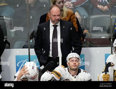 Vegas Golden Knights head coach Peter DeBoer in the third period of an ...