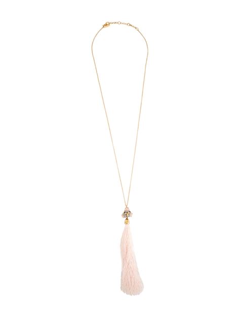 Alexis Bittar Crystal Panther Tassel Pendant Necklace Black Brass