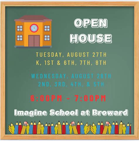 Open House August 27th And August 28th Imagine School At Broward