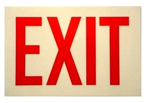 Rigid Glow In The Dark Exit Sign With Reflective Red Letters Idesco