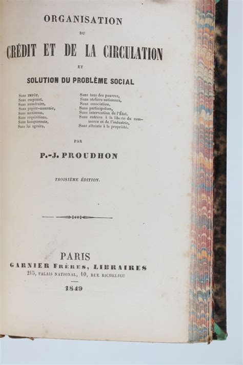 PROUDHON Avertissement aux propriétaires ou lettre à M Considérant