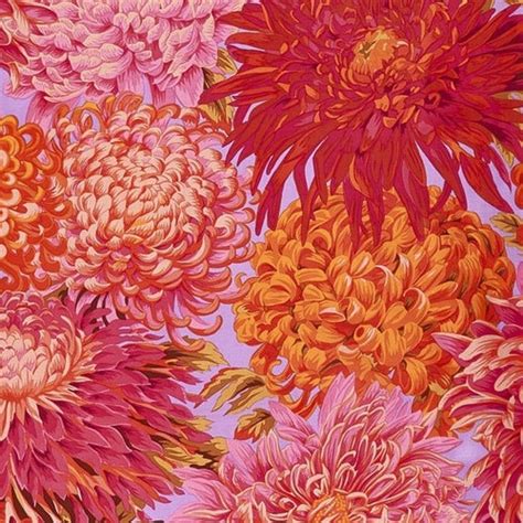 Japanese Chrysanthemum Antique Pwpj Kaffe Fassett Fabric Etsy