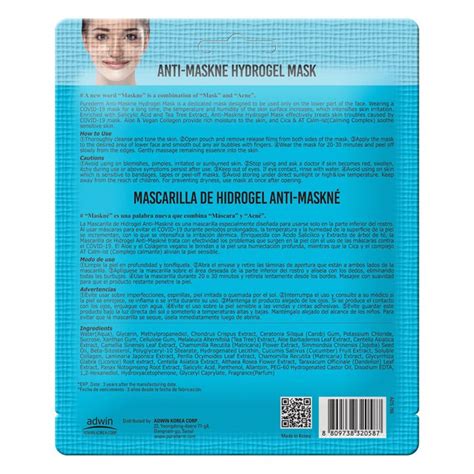 Máscara Facial Purederm Anti Maskne Hydrogel Mask Época Cosméticos