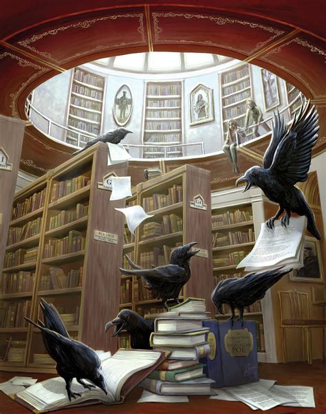 Ravens In The Library Painting By MGL Meiklejohn Graphics Licensing