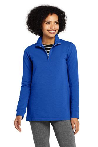 Womens Serious Sweats Quarter Zip Long Sleeve Tunic Sweatshirt From