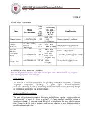 Jwi Team Charter Draft Team E Doc Jwi Organizational Change