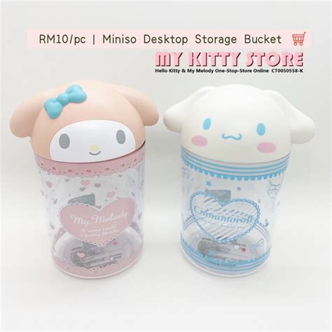 Miniso X Sanrio My Melody Cinnamoroll Desktop Storage Bucket Shopee