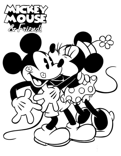 Minnie Bacia Topolino Da Colorare Scarica Stampa O Colora Subito Online