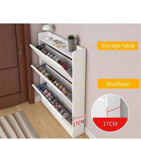 An Over Door Shoe Rack Is Shown With The Measurements For Each Shelf