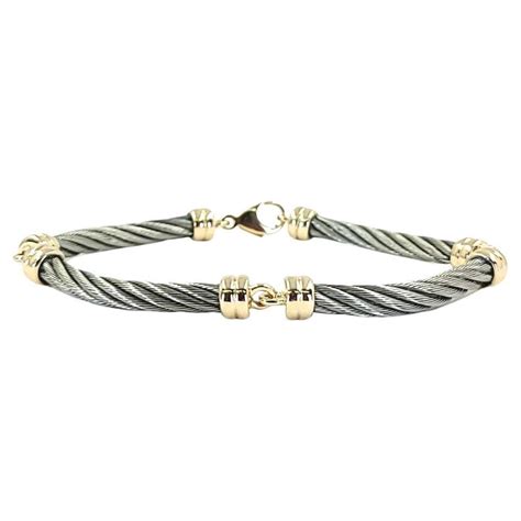 Charriol Philippe 18 Karat Gold and Tow-Tone Steel Diamonds Cable ...