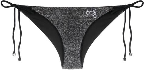 Karl Lagerfeld Paris Ikonik Lurex Tie Fastening Bikini Bottoms