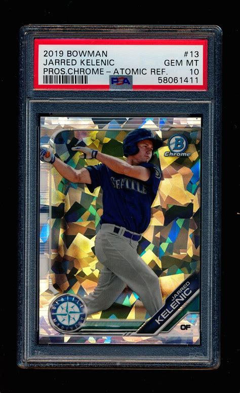 Jarred Kelenic Bowman Chrome Atomic Refractor Sp Rc Rookie Psa