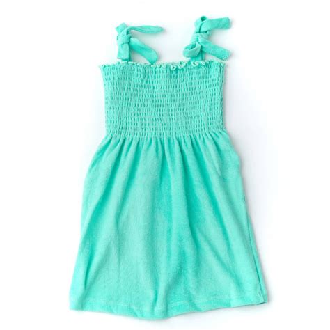 Mint Terry Girls Smocked Tank Dress 3 14 Shade Critters