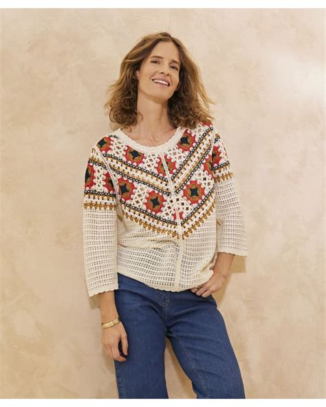 Crochet Detailed Jumper Sweater Damart Co Uk