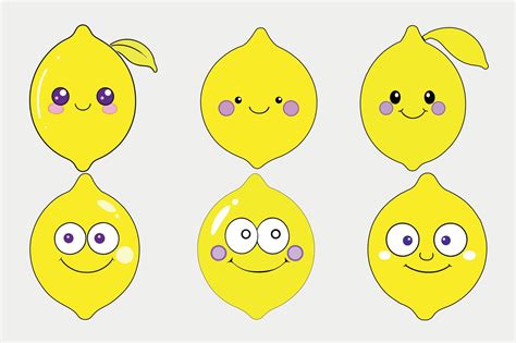 Lemon Cartoon Fruits Collection Vector Art At Vecteezy