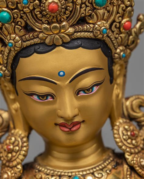 Green Tara Statue Beautifully Hand Carved Mother Tara Statue Etsy