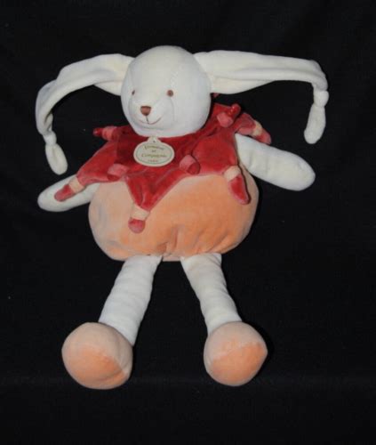 Peluche lapin Bonnie DOUDOU ET COMPAGNIE blanc orange col étoile 38 51