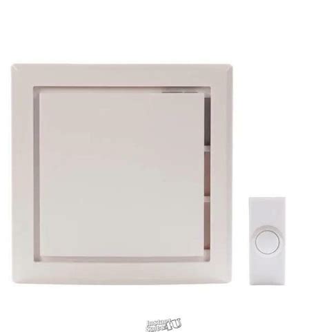 Hampton Bay Wireless Battery Operated Door Bell Kit With 1 Push Button In White Ebay