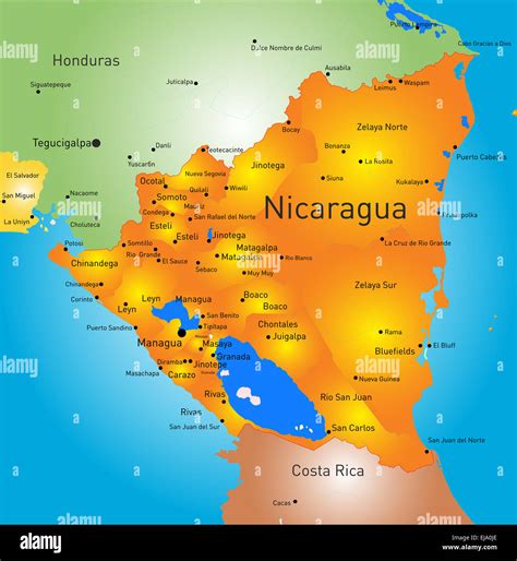 Mapa Geografico De Nicaragua Fotos Und Bildmaterial In Hoher