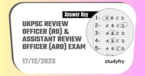 Ukpsc Ro Aro Exam Paper December Prelims Official Answer Key