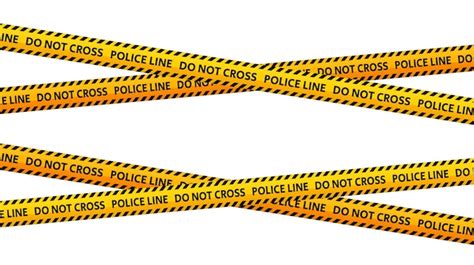 Premium Vector Police Line Do Not Cross Tapes Crossed Yellow And