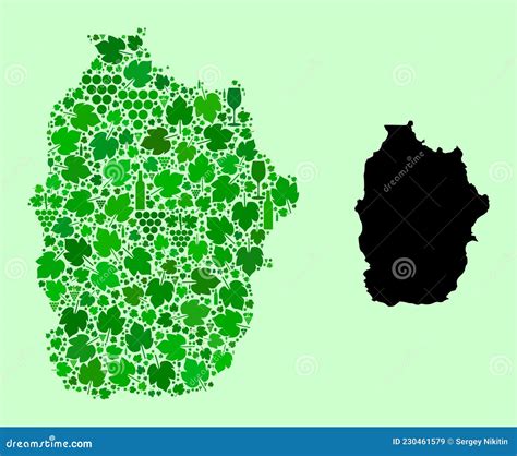 Mapa Da Colagem De Vinho E Uvas Da Ilha Flores Flores Ilustração do