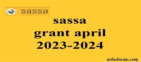 Sassa Grant April 2023 2024