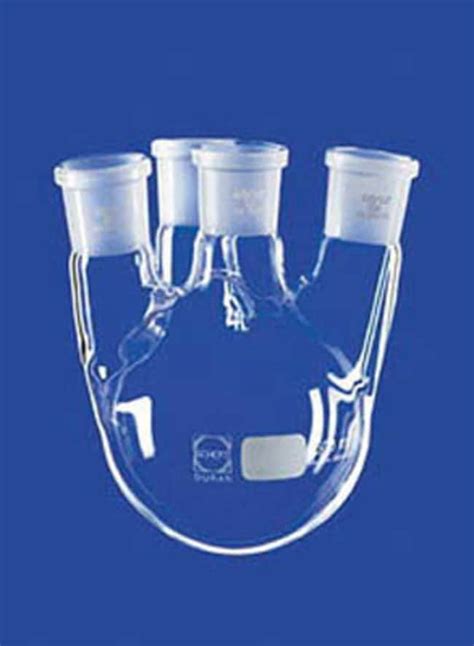 Lenz Laborglasinstrumente Duran Four Neck Round Bottom Flasks With