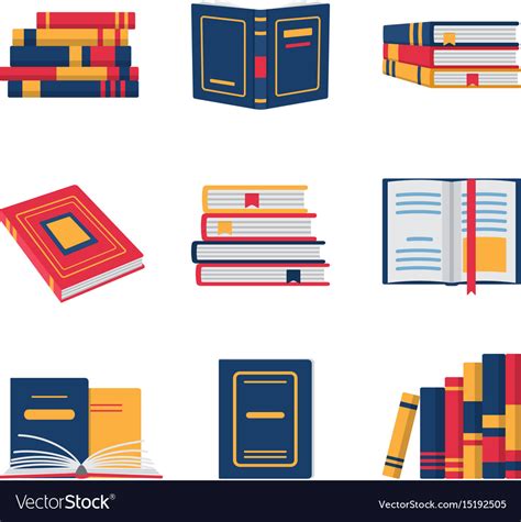 Set Of Books In Flat Design Royalty Free Vector Image