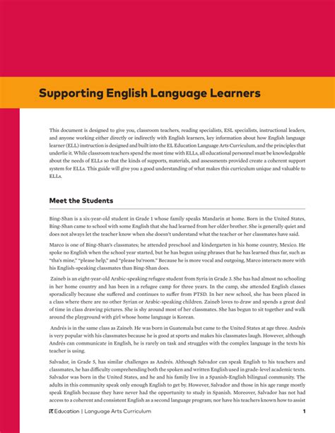 Supporting English Language Learners