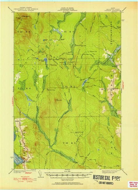 Portage Maine 1929 1929 USGS Old Topo Map Reprint 15x15 ME Quad