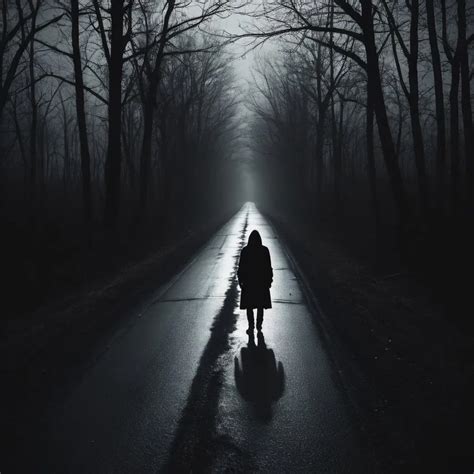 The Dark Side Of The Road Eerie Person Silhouette