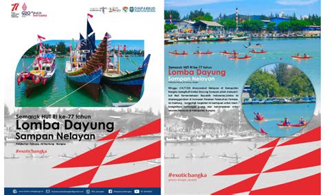lomba dayung sampan nelayan dinparbud kabupaten bangka