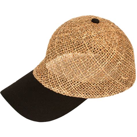 Vented Natural Straw Baseball Cap By Capas Levine Hat Co