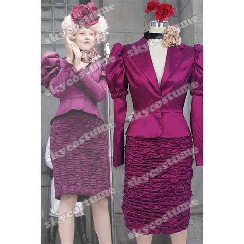 The Hunger Games Effie Trinket Cosplay Costume Purple Uniform Dress In Movie And Tv Costumes From