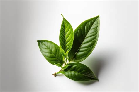 Premium Photo Isolated Green Tea Leaf On A White Backdrop