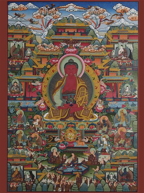 Amitabha Buddha Darbar Brocadeless Thangka Exotic India Art Artofit