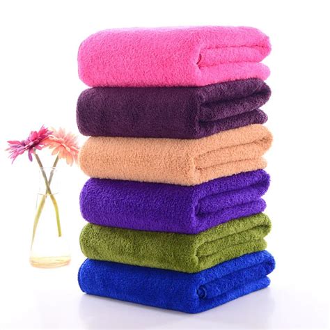 6 Colors Microfiber Bath Towel Coral Fleece Towels 70 140cm Thick Quick Drying Beach Towel