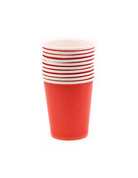 Vaso Polipapel Colores x 10 Línea Colores Cotillón Activarte Color Rojo