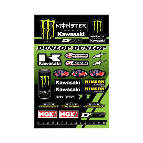 D Cor Visuals Monster Kawasaki Decal Sheet Konquer Motorcycles