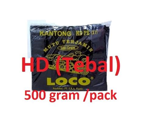 Jual Kantong Plastik Kresek Loco Hitam Hd Pe Tebal 500 Gram Uk 17 24 28 35 40cm Di Lapak