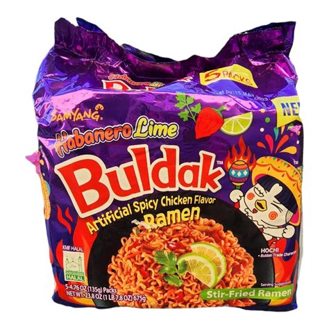 Habanero Lime Buldak Stir Fried Spicy Ramen Pack Of 5 Etsy