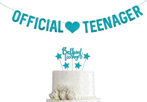 Buy Svm Craft Blue Glitter Official Teenager Birthday Cake Topper