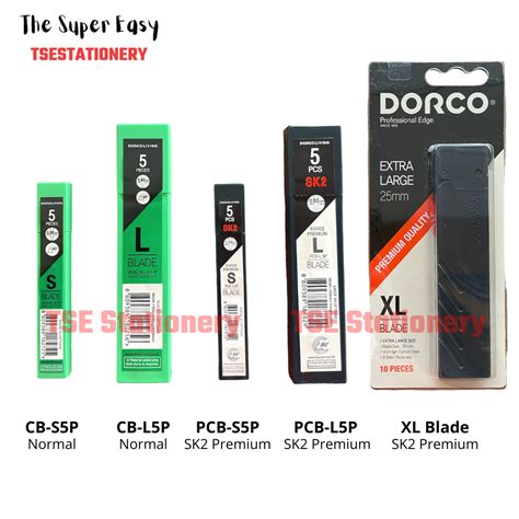 Dorco Cutter Blade Small (9mm) / Big (18mm) / XL (25mm) For Cutter ...