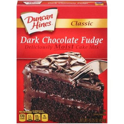 Duncan Hines Classic Dark Chocolate Fudge Cake Mix 1525 Oz Dark Chocolate Fudge Cake Recipe