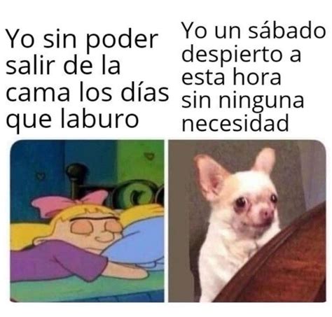 Yo sin poder salir de la cama los días que laburo Yo un sábado