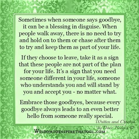 Wisdom To Inspire The Soul: Goodbye can be a blessing in disguise. | A ...