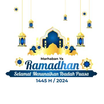 Cartão Comemorativo Marhaban Ya Ramadhan 2024 1445 H Mesquita