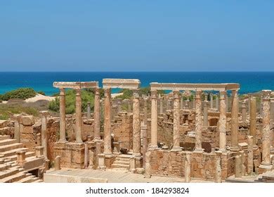 Theater Spectacular Ruins Leptis Magna Near Stock Photo 184293824